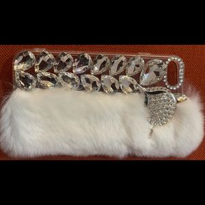 Diamond top soft Rabbit Fur IPhone 8 New
